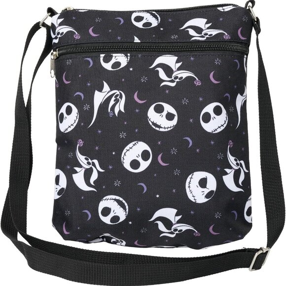 Crossbody Bag Womens Polyester Canvas Jack Skellington Zero Halloween - Picture 1 of 7
